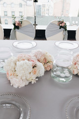 Flowers on the table, elegant floral decoration
