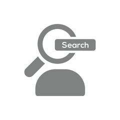 people, search people , job search , business search grey color  icon 