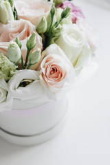 Beautiful spring bouquet with tender flowers 