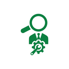 solution , search , settings , manage , search solution green color icon 