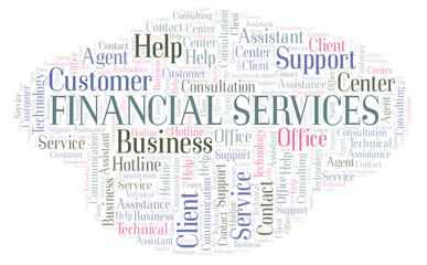 Obraz premium Financial Services word cloud.