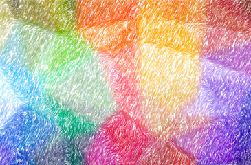 Abstract illustration of green, orange, pink, purple, red, yellow Abstract Color Pencil background