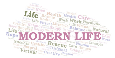 Fototapeta premium Modern Life word cloud.