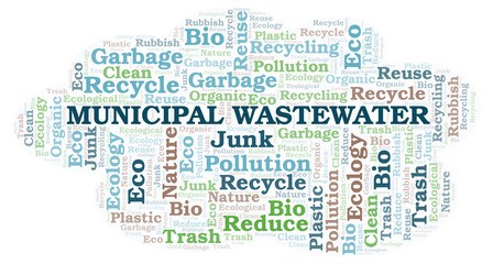 Fototapeta na wymiar Municipal Wastewater word cloud.