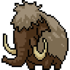 vector pixel art mammoth