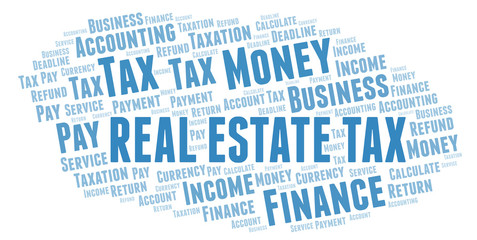 Real Estate Tax word cloud.