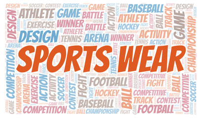 Obraz premium Sports Wear word cloud.