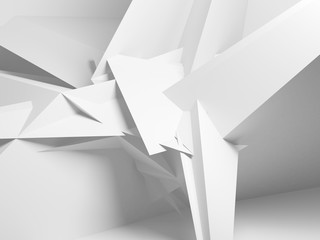 Abstract white chaotic polygonal structure