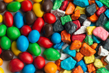 Colorful chocolate candies background