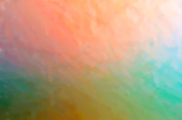 Abstract illustration of green, orange Dry Brush Oil Paint background