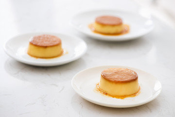 Homemade Creme Caramel with Sweet Syrup / Custard Pudding