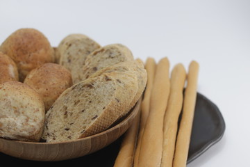 French Bread and Whole Wheat Breads in a Basket
