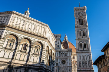 Fototapeta na wymiar Florence Cathedral - Bell Tower of Giotto and Baptistery