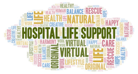 Hospital Life Support word cloud.