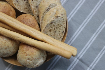 Mixed Bread, Bread Stick and Whole Wheat Bread 