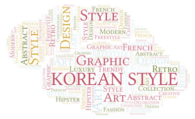 Korean Style word cloud.