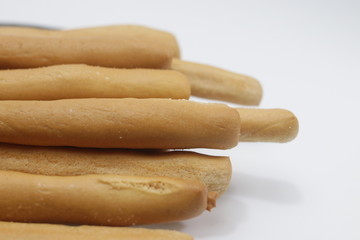 Grissini, Italain Bread Sticks on White Background
