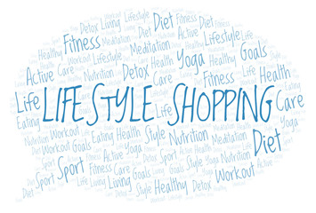 Lifestyle Shopping word cloud.