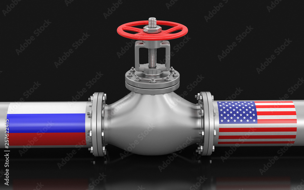 Poster pipeline with flags. image with clipping path