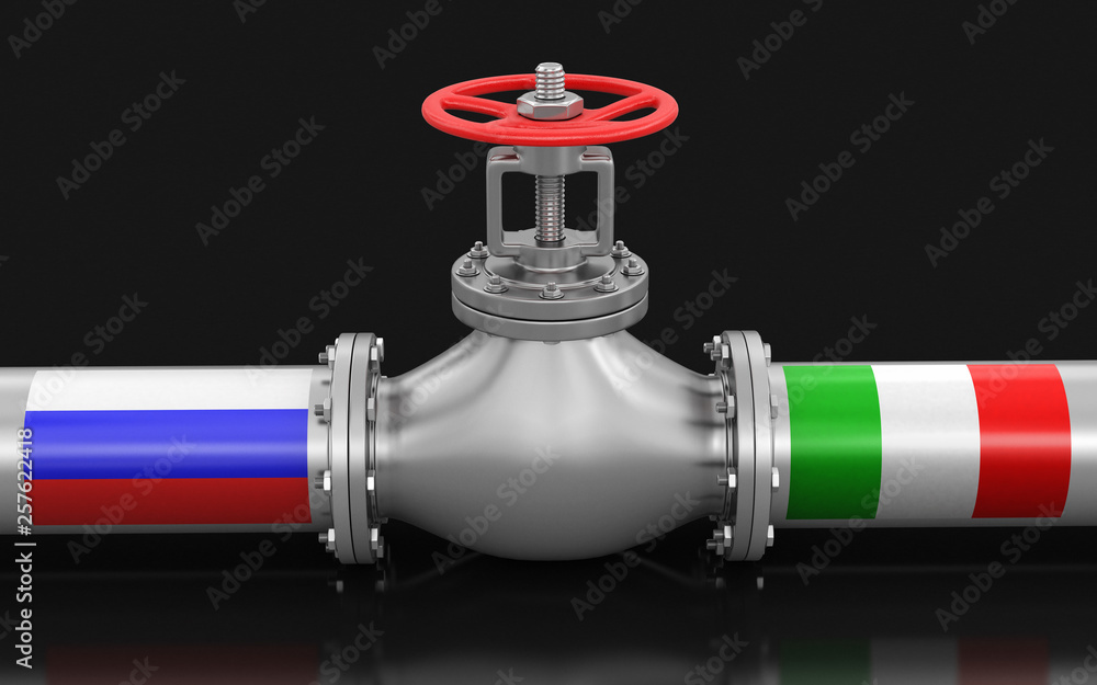 Poster pipeline with flags. image with clipping path