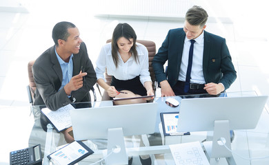 professional business team sitting at Desk in the office