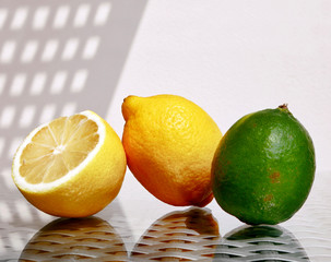 Two lemons and lime