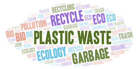 Fototapeta premium Plastic Waste word cloud.