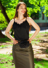 Fototapeta premium Young brunette woman