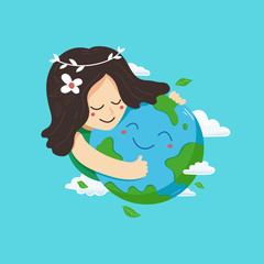 Mother earth day vector illustration for design.