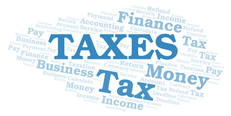 Taxes word cloud.