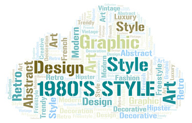 Obraz premium 1980's Style word cloud.