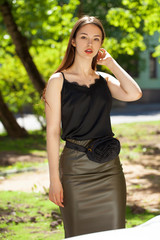 Fototapeta premium Young brunette woman