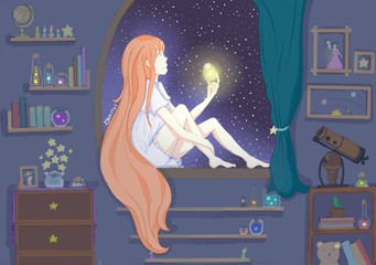 the girl with star