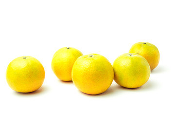 oranges fresh Rich in Vitamin C isolated on white background and clipping path