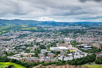 An aerial view of the city of Edinburgh, Scotland, United Kingdom