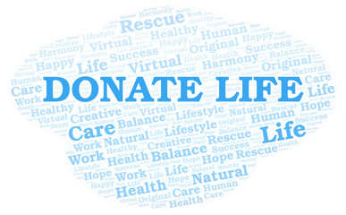 Donate Life word cloud.