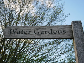 water garden sign