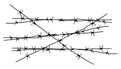 Stretched barbed wire