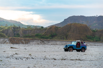 Car running on the Mt. Pinatubo