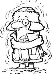 man frozen in the snow