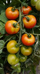 Tomatoes Growing on The Vine