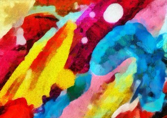 Abstract art painted texture background. Textured oil strokes and splashes on canvas. Simple creativity pattern for design. Close up macro palette in mixed colors. Original grunge backdrop.