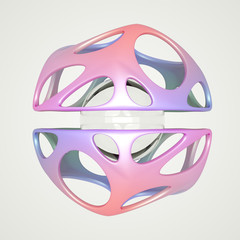 3D gradient sphere with glass sphere inside