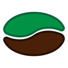 Green coffee. Vector illustration of green coffee beans. Logo icon coffee beans.