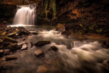 Brecon waterfall South Wales One of the many beautiful un-named waterfalls in the Brecon area of South Wales, UK
