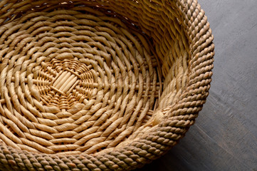 Empty wicker basket with copy space