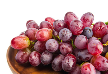 Close-up of grapes isolated on white background