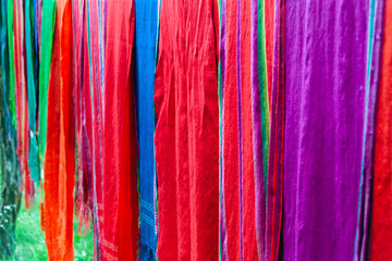 Colorful craft handmade cloth.