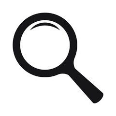 Search icon. Magnifying glass icon, vector magnifier or loupe sign.
