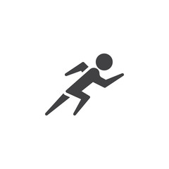 Run sprint sport vector icon. filled flat sign for mobile concept and web design. Sprinter athlete running glyph icon. Symbol, logo illustration. Pixel perfect vector graphics